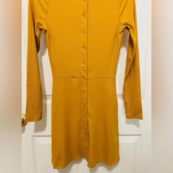 Reformation Jeans Agatha Ribbed Knit Button-Down Long Sleeve Mini Dress Size S - Picture 4 of 9